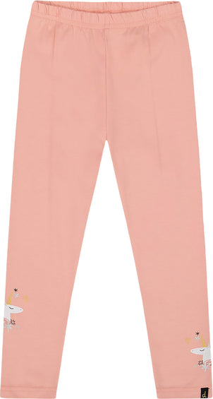 Deux par Deux Legging en coton biologique Rose et Coeurs - Petite fille