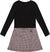 Deux par Deux Robe bi-matière - Grande fille - Black - Houndstooth