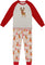 Deux par Deux Pyjama deux pièces en coton biologique - Petit garçon - Beige Reindeer Print