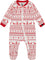 Deux par Deux Pyjama une pièce rouge et blanc à motif fairisle en coton biologique - Bébé - Red - White Fairisle