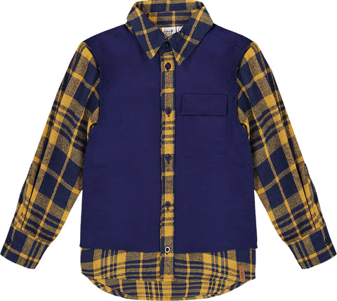 Deux par Deux Chemise en flanelle à carreaux avec faux gilet - Petit garçon