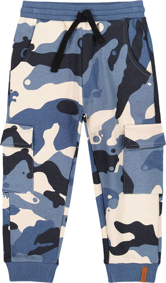 Deux par Deux Pantalon de survêtement en molleton avec poches cargo Bleu Camouflage - Petit garçon
