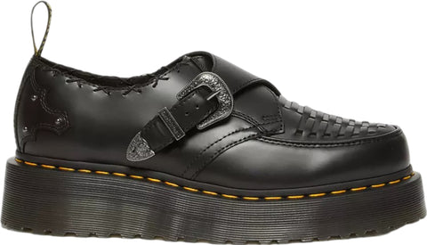 Dr. Martens Souliers creepers à plateforme en cuir lisse tressé Ramsey - Unisexe
