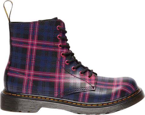 Dr. Martens Bottes à lacets 1460 Pascal Junior rose tartan - Jeune