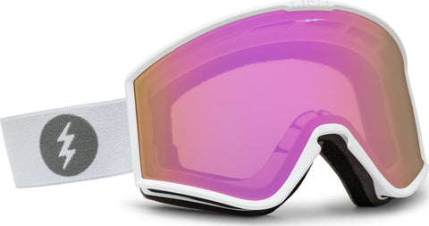 Electric Lunettes de ski Kleveland - Blanc Matte White - Lentille Pink Chrome - avec lentille supplémentaire
