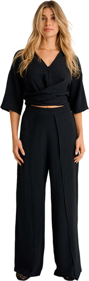 Everyday Sunday Chemisier couvre-maillot à manches courtes avec nœud sur le devant - Femme