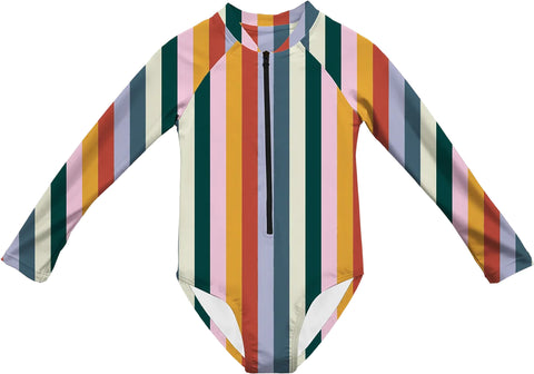 Headster Kids Maillot de bain une pièce à manches longues Vertical Delight - Enfant