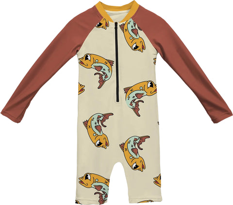 Headster Kids Maillot de bain à manches longues Gone Fishing - Tout-petit