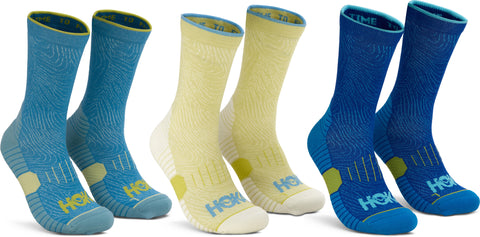 Hoka Chaussettes de course paquet de 3 Crew - Unisexe