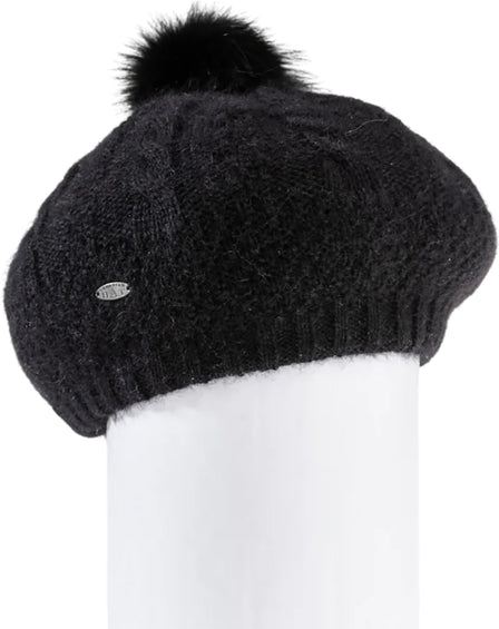 Harricana Chapeau béret avec pompon en fourrure recyclé Virginia Angora - Femme