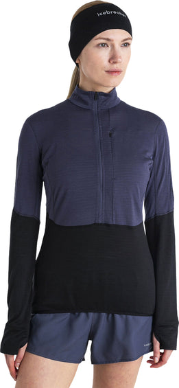 icebreaker Manteau à manches longues et demi-glissière en mélange de mérinos 200 RealFleece Descender - Femme