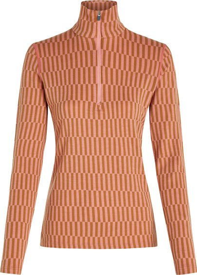 icebreaker Haut thermique à demi-glissière et manches longues en mérinos 260 Tech Vertex Snow Grid - Femme