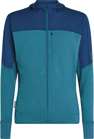icebreaker Chandail à capuchon zippé à manches longues en mélange de mérinos 300 RealFleece Descender - Homme