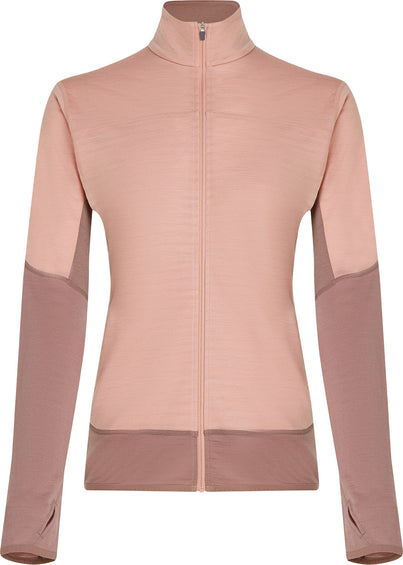 icebreaker Manteau zippé à manches longues en mélange de mérinos 300 RealFleece Descender - Femme