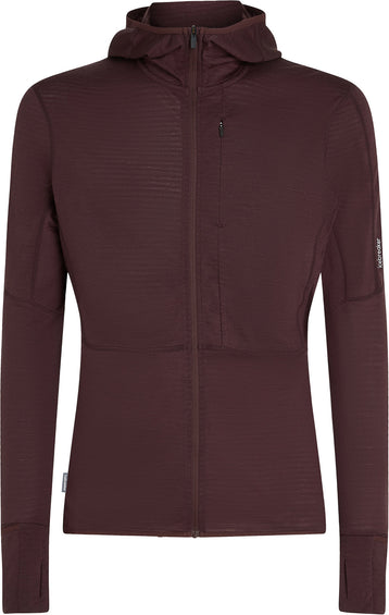 icebreaker Haut à capuche manches longues et glissière 200 RealFleece Descender en mélange de mérinos - Homme