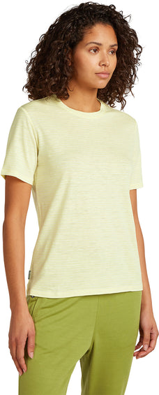 icebreaker T-shirt à manches courtes à rayures en mérinos et lin - Femme