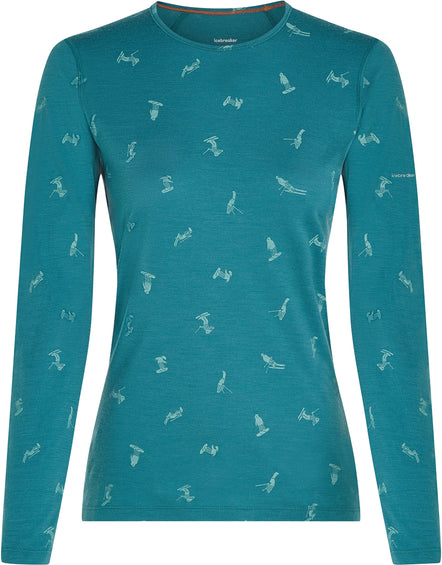 icebreaker Haut thermique à manches longues et col rond en mérinos 200 Oasis Snow Day - Femme