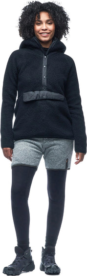 Indyeva Chandail à capuchon sherpa à col boutonné Pecora - Femme