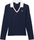 Lacoste Polo à manches longues ajusté avec détail de garniture - Femme - Navy - Red - Navy - White