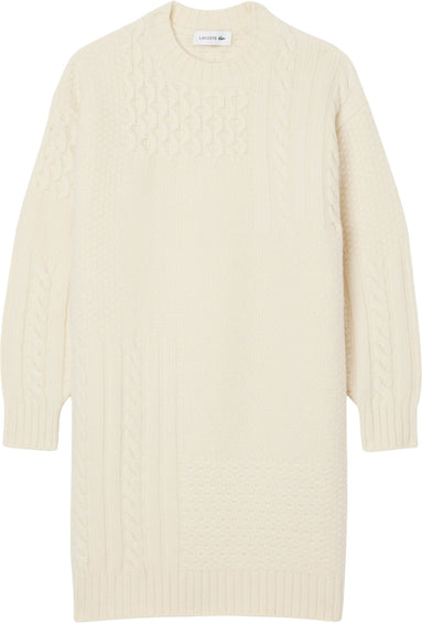 Lacoste Robe pull en laine effet patchwork - Femme