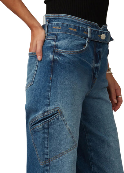 Lola Jeans Jean cargo à taille ultra-haute Cleo - Femme