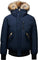 Mackage Manteau aviateur Dixon 2-en-1 en duvet avec plastron à capuche et fourrure naturelle - Homme - Navy