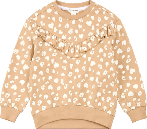 Miles The Label Chandail en molleton Cheetah Print On Candied Ginger - Fille