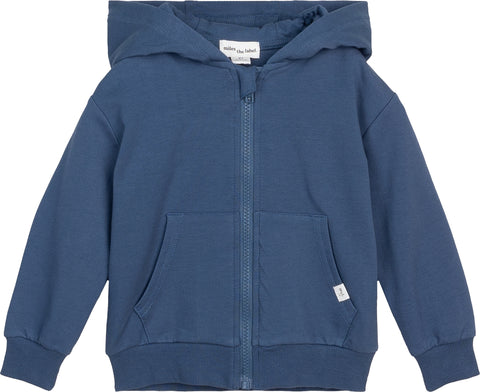 Miles The Label Chandail à capuchon zippé Miles blue - Enfant