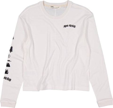 Mons Royale T-shirt à manches longues en mérinos et coton biologique Yonder - Femme
