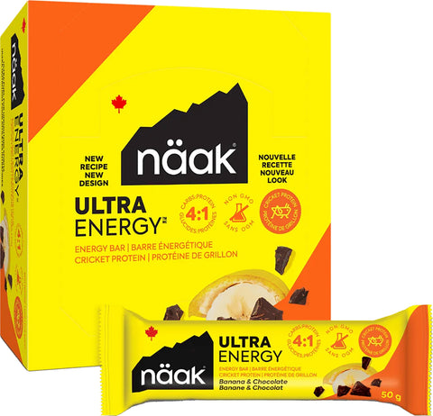 Naak Barres énergétiques banane et chocolat 12 x 50g