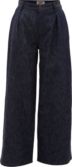 Naked & Famous Pantalon à jambes larges - Rinsed Denim - Indigo - Femme