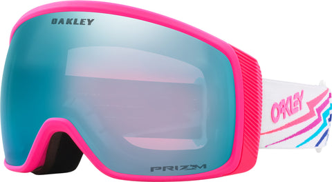 Oakley Lunettes de ski Flight Tracker M - White Bolt - Verres Prizm Snow Sapphire Iridium