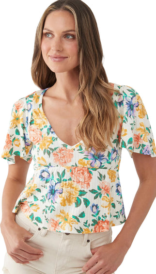 O'Neill Haut en tricot à manches courtes Weslin Floral - Femme