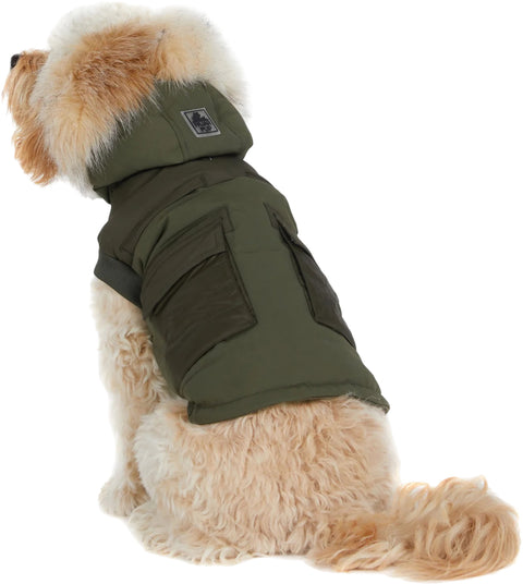 Pajar Manteau avec bordure en fausse fourrure pour chiens Zeus