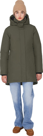 Quartz Co. Manteau d'hiver à capuchon en duvet Genia - Semi-ajustée - Femme