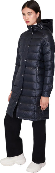 Quartz Co. Manteau à capuchon longue en duvet léger Dorothy - Femme