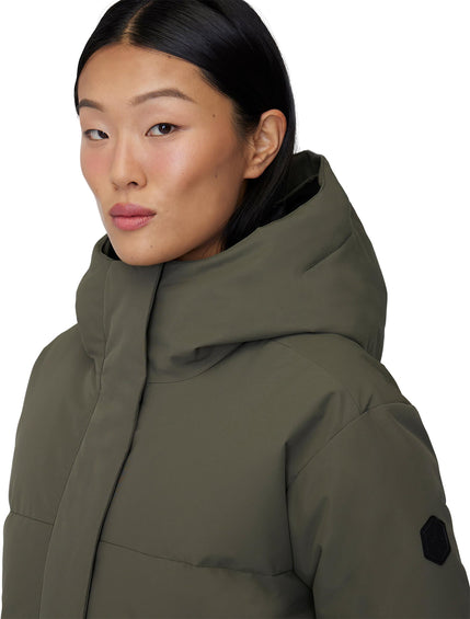 Quartz Co. Manteau d'hiver en duvet à capuchon sans fourrure Ines - Surdimensionnée - Femme