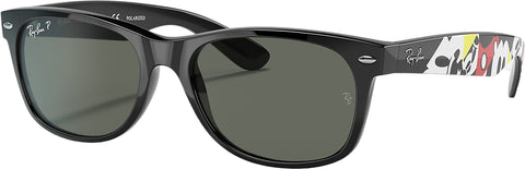 Ray-Ban Lunettes de soleil polarisées New Wayfarer Classic - Matte Black - Verres Blue/Grey