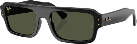 Ray-Ban Lunettes de soleil Lukas Bio-Based - Polished Black - Verres Green