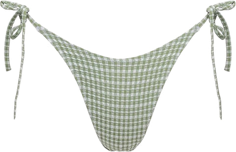 Rhythm Bas de bikini échancré à nouer sur les côtés à carreaux Lola - Femme