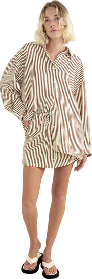 Rhythm Chemise surdimensionnée à manches longues Cove Stripe - Femme