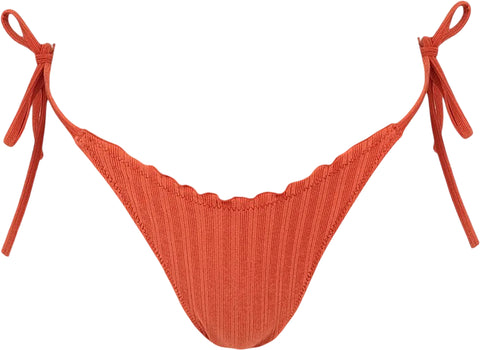 Rhythm Bas de bikini échancré à nouer sur les côtés en tissu côtelé Pacific - Femme
