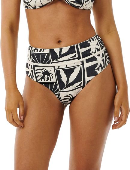 Rip Curl Bas de bikini taille haute à couvrance intégrale Santorini Sun - Femme