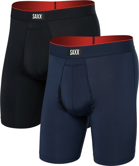 SAXX Caleçon boxeur long avec braguette paquet de 2 Multi-Sport Mesh Performance 8