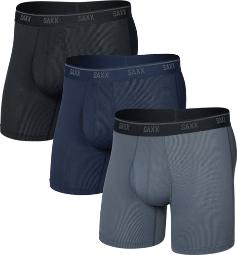 SAXX Caleçon boxeur avec braguette paquet de 3 Quest Quick-Dry Mesh - Homme