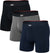 SAXX Caleçon boxeur avec braguette Vibe Xtra 6 po - Lot de 3 - Homme - Black - Dark Grey Heather - Navy