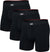 SAXX Caleçon boxeur avec braguette Vibe Xtra 6 po - Lot de 3 - Homme - Black