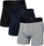 SAXX Boxeurs longs en coton DropTemp Cooling Paquet de 3 - Homme - Dark Grey Heather - Dark Ink - Black