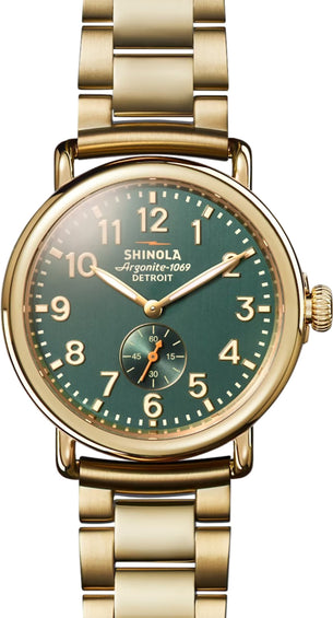 Shinola Montre avec bracelet en or The Runwell 41 mm - Unisexe