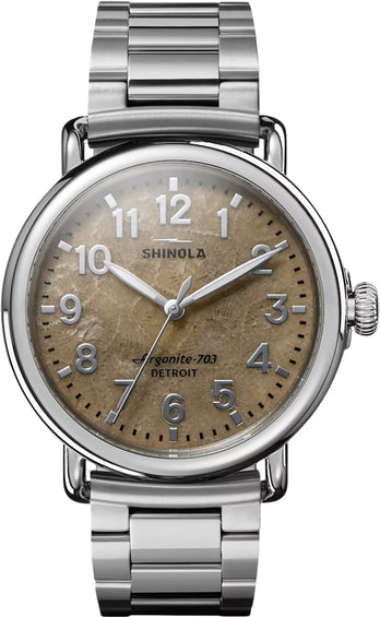 Shinola Montre Runwell 3H 41mm Bracelet argenté Petosky - Unisexe